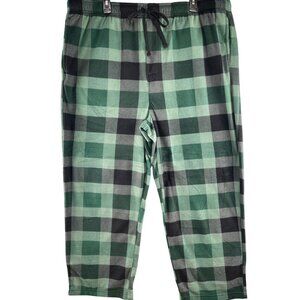 Sonoma Mens XL Pajama Pants Green & Black Plaid Microfleece cozy and soft